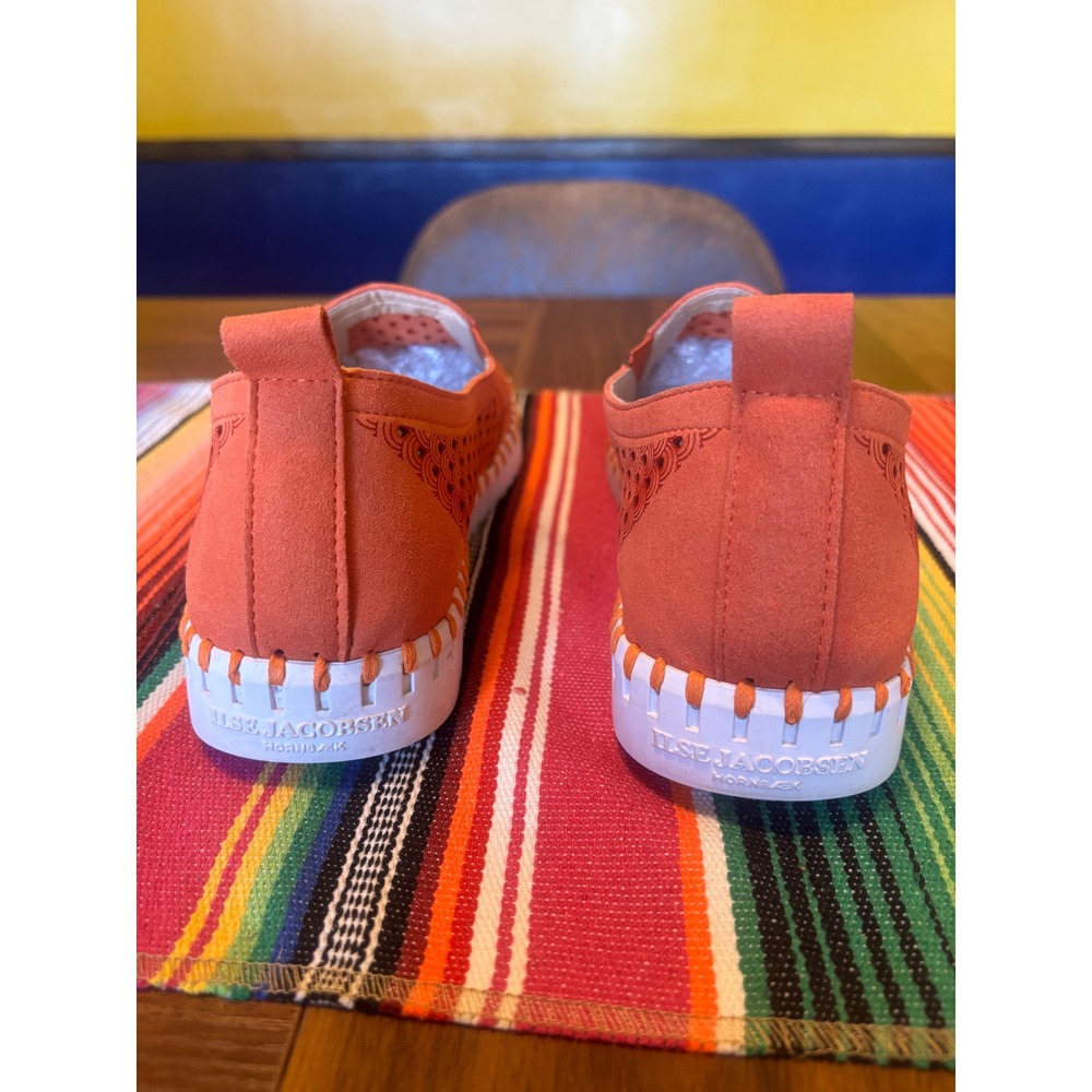 Ilse Jacobsen Tulip 139 Perforated Slip On Sneakers Orange Womens 39 - Picture 4 of 9